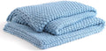 YnM Chunky Cotton Knit Throw Blanket, Cable Knit Throws for Bed Couch Sofa, Comfy & Relaxing, Decorative Piece for Farmhouse Modern Boho Rustic Scandinavian Chic Vibe, Aqua Blue 60x80 Inches-Ruum Studio Home