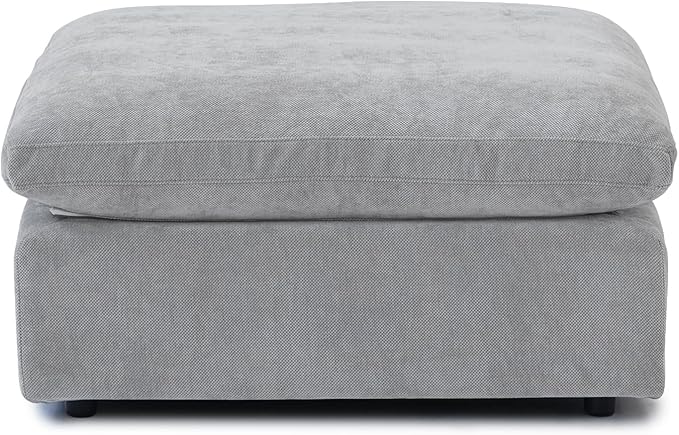 JACH Modular Ottoman Seater for Living Room, Cushion Covers Removable, Minimalist Comfy Footstool, Breathable Ottoman for Living Room Apartment (Light Grey)-Ruum Studio Home