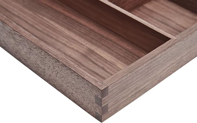 pandapark Wood Organizer Tray,Black Walnut,Desk & Drawer Storage Box (Walnut Master)-Ruum Studio Home
