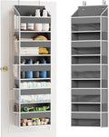 SpaceAid 1 Pack Over The Door Organizer with 5 Large Pockets and 10 Mesh Side Pockets, 5 Layers Door Organizer Hanging with Clear Window for Bedroom, Bathroom, Pantry and Nursery, Gray-Ruum Studio Home