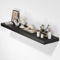 Floating Shelves for Wall, 48" W x 9.3" D x 1.5" H, Wooden Wall Mounted Display Shelves with Invisible Brackets for Living Room, Bedroom, Bathroom, Kitchen Decor and Storage, Set of 1, Black-Ruum Studio Home