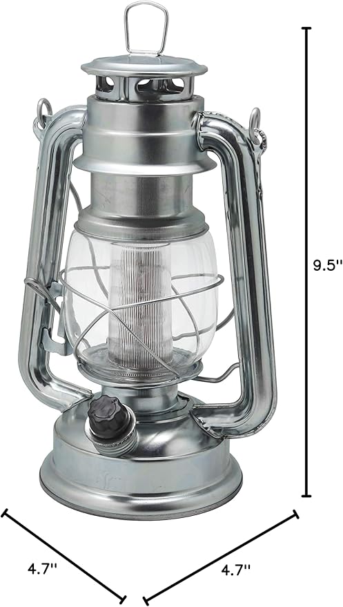 YAKii LED Vintage Lantern Metal Hanging Hurricane 12 LED Dimmer Switch Cold White Battery Operated Power Outage Indoor Camping Lighting Outdoor Brooklyn (Silver 2 Pack)-Ruum Studio Home