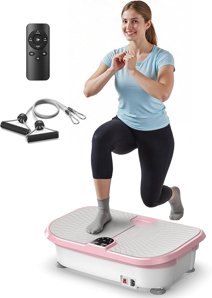 FEIERDUN Vibration Plate Exercise Machine, 400 LBS Capacity Vibration Plate for Lymphatic Drainage, Max Space for Whole-Body Workout & Relaxation at Home-Ruum Studio Home