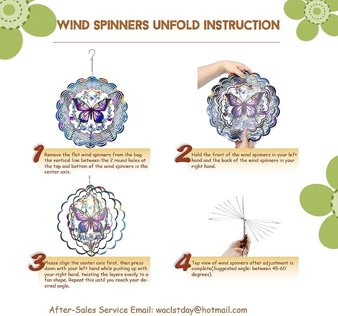 Wind Spinners Outdoor Dragonfly Decorations - Birthday Gifts for Women Mom Grandma, Hanging Wind Spinner 12 inch 3D Wind Sculptures for Garden Decor for Outside, Patio, Yard, Outdoor-Ruum Studio Home