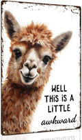 ALKB Funny Alpaca Metal Signs Farmhouse Bathroom Wall Decor Alpaca Lovers Gift 8 x 12 Inch-Ruum Studio Home