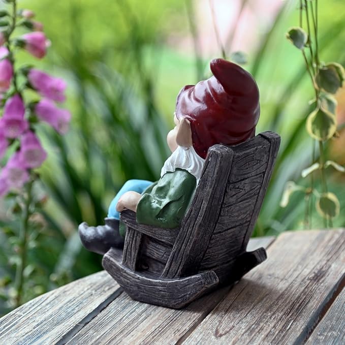 OwMell Drinking Wine Garden Gnome Statue Decoration 7.3" Figurine Ornament for Indoor Outdoor Home Patio Yard Lawn - Wine-Ruum Studio Home