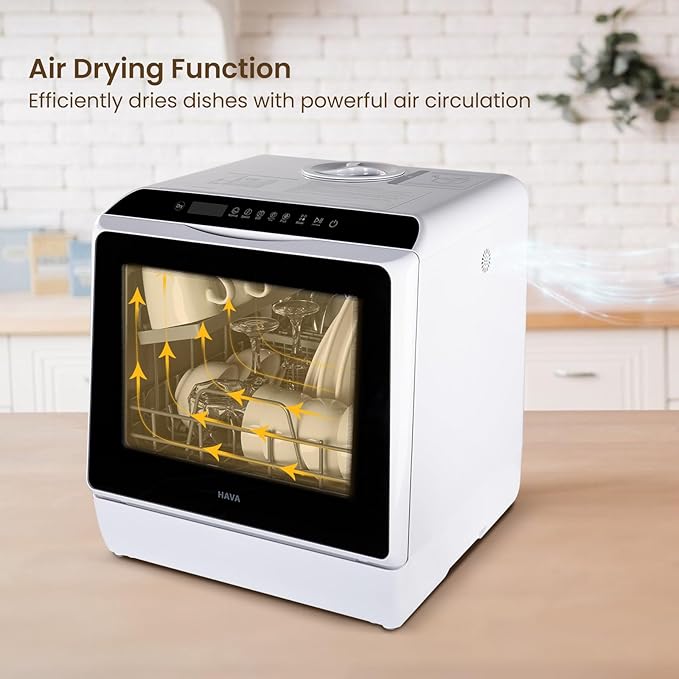 HAVA Countertop Dishwasher, 6 Programs Portable Dishwashers with 5L Built-in Water Tank, No Hookup Needed, Baby Care & Air-Drying Function for Apartments and RVs-Ruum Studio Home