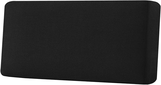 H.VERSAILTEX Super Stretch Individual Seat Cushion Covers Sofa Covers Couch Cushion Covers Slipcover Sets Thick Jacquard Textured Twill Fabric (1 Piece Sofa Cushion Cover, Black)-Ruum Studio Home