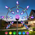 Large Solar Wind Spinners for Yard Art Garden-67 Inch 360° Metal Wind Sculptures Outdoor Clearance Kinetic Windmills with Multi Color Led Glass Ball-Ruum Studio Home