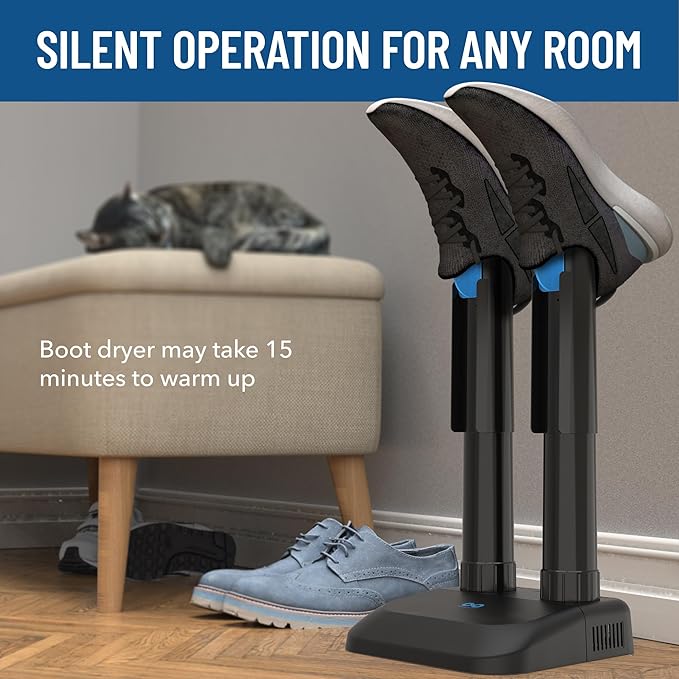 Everlasting Comfort Silent Convection Boot Dryer for Work Boots, Boot Warmer, Energy-Efficient with Fanless Feature to Reduce Smell - Ideal for Sneakers, Cleats & Winter Gear, Ski Boot, Gloves & Shoe-Ruum Studio Home