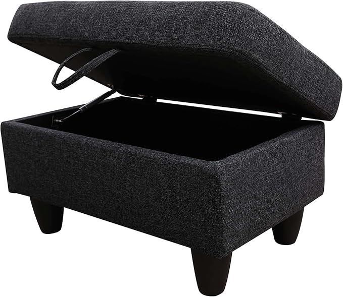Ottoman Rectangular Storage Ottoman Bench, Footrest Stool Footstool with Lid for Living Room, Bedroom, Entryway, Brown, 28.5"x19"x17.5"-Ruum Studio Home