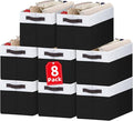 Criusia 8 Pack Large Storage Baskets for Room Organization, Multi-Purpose Bins for Closet, Shelves, Kitchen, Office, Decorative Fabric Foldable Storage Boxes with Handles (14L*10W*9.5H)-Ruum Studio Home
