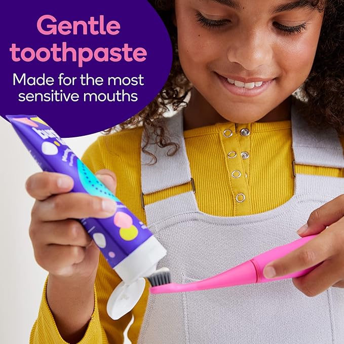 BURST Fluoride Free Strawberry Kids Toothpaste (4oz) | Great Tasting | Dye Free for Baby & Toddler Age 0+ | with Nano Hydroxyapatite-Ruum Studio Home