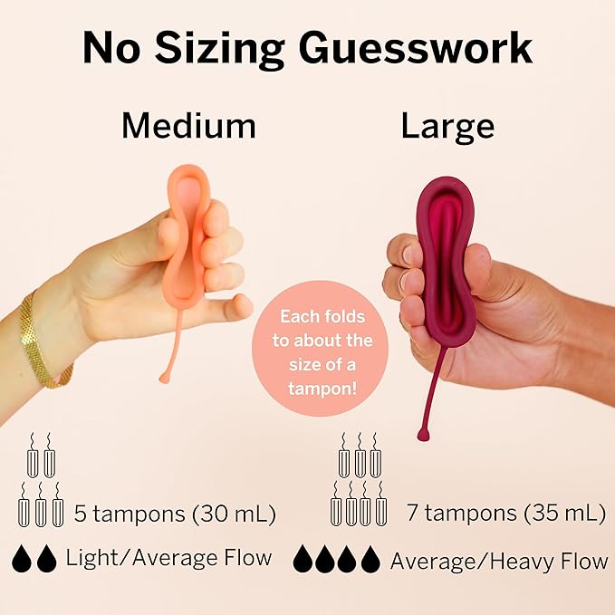 2 Menstrual Discs and Applicator Bundle - No Metals or Toxins - 100% Medical-Grade Silicone-Most Soft Reusable Period Disc - Inserts and Removes Like a Tampon - Capacity of 5 and 7 Tampons-Ruum Studio Home