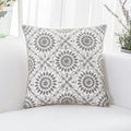 HWY 50 Gray Grey Decorative Throw Pillow Covers 18x18 Inch (1 Piece), Embroidered Cotton Farmhouse Cushion Cover Pillow Case for Sofa Couch Living Room Bed, Little Sunflower-Ruum Studio Home