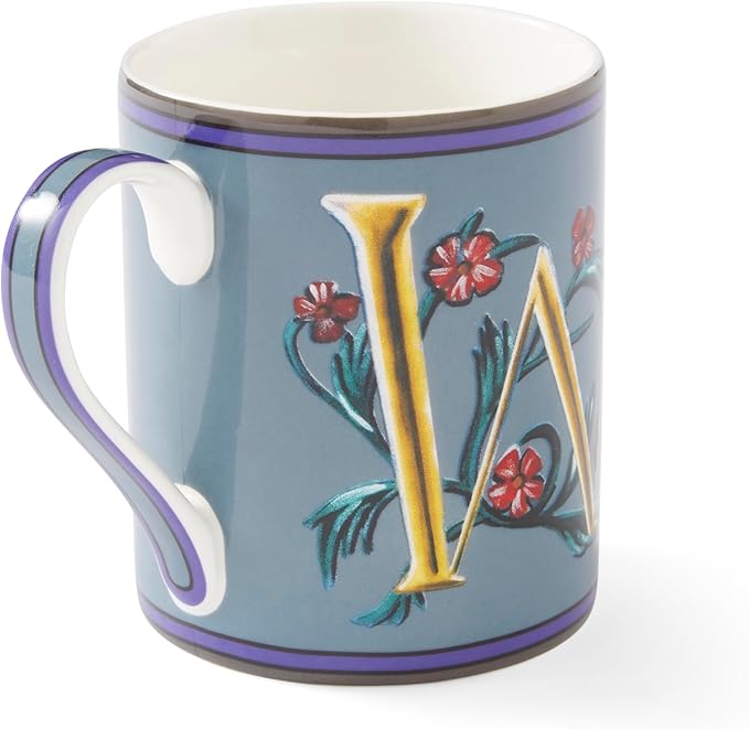 Spode Kit Kemp 12oz Mug in Fine China, W Initial - Custom Coffee Cup for Hot Beverages, Personalized Gift Idea for Her, Him, Friends, Coffee Lovers - Stylish Letter Mug for Daily Use, Dishwasher Safe-Ruum Studio Home