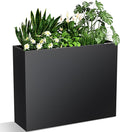 Metal Planter Box, Planter Boxes Outdoor Heavy Duty Metal Garden Planter Spliced Flower Pot with Partitions, All-Weather Use with Drainage Holes for Patio/Porch-35.43"x 27.55"x 11"-Ruum Studio Home