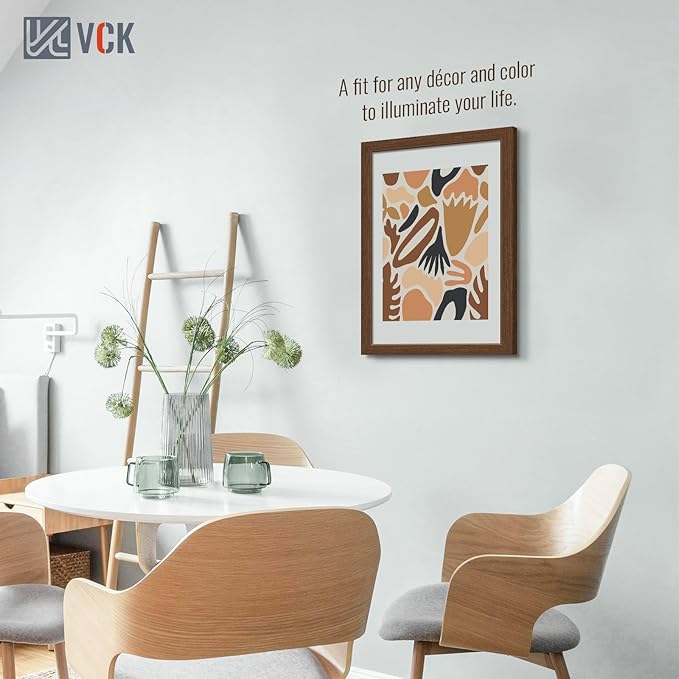 VCK 14x22 Frame Set of 3 - Brown, Wood Picture Frame with Exclusive Wood Grain, Wall Gallery Frame-Ruum Studio Home
