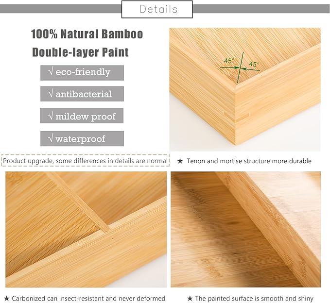 3-Tier Bamboo Drawer Spice Rack Wooden Kitchen Cabinet Spice Organizer Spice Jar Holder, Medicine/Health Care/Vitamin Bottles Storage Rack (Pre-Measure Drawer Dimensions), 1 Pack Drawer Rack-Ruum Studio Home