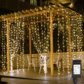 Lighting EVER 306 LED Curtain Lights with 18 Hang Down String Lights, 10×10 ft Plug in Hanging Fairy Lights for Bedroom Wall Window, Twinkle Backdrop Lights for Wedding Patio Gazebo (NOT Connectable)-Ruum Studio Home