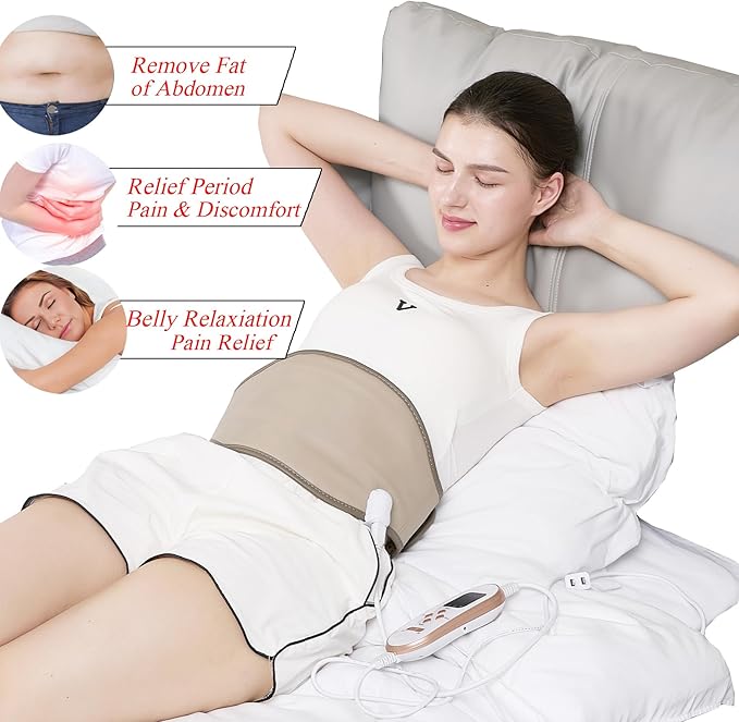 Slimming Electric Belt Hot Compress Electrified Heating Massage Pads for Lower Back Pain Far Infrared Heating Pads Lower Back Abdomen 7 Heat Settings up to 149°F-Ruum Studio Home