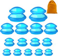 15Pcs Cupping Therapy Set-Professional Silicone Cupping, Suitable for Facial Body Massage/Deep Myofascial Release/Pain Relief/Muscle Relaxation & More (Blue,15pcs)-Ruum Studio Home