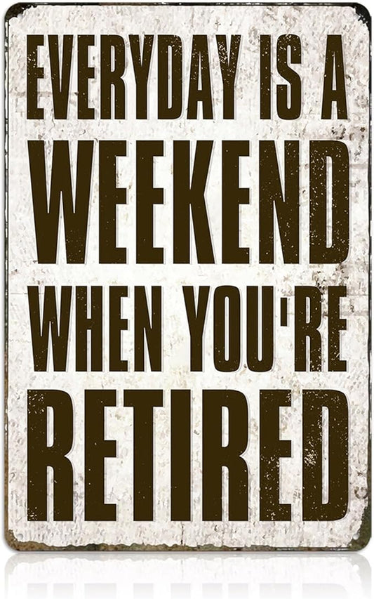 Funny Retirement Sign, Retired Gifts for Men - Happy Retirement Party Decorations for Women, Vintage Retirees Patio Metal Tin Signs Yard Door Frame Decor 8x12 Inch-Ruum Studio Home