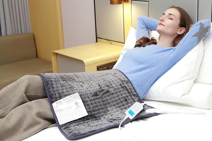 Ruqiji 17''x33'' XXXL King Size Heating Pad with 10 Temperature Settings, Pain Relief for Back/Neck/Shoulders/Menstrual Pain/Leg Cramp Christmas Gifts for Women Men Mom Dad (Dark Grey)-Ruum Studio Home
