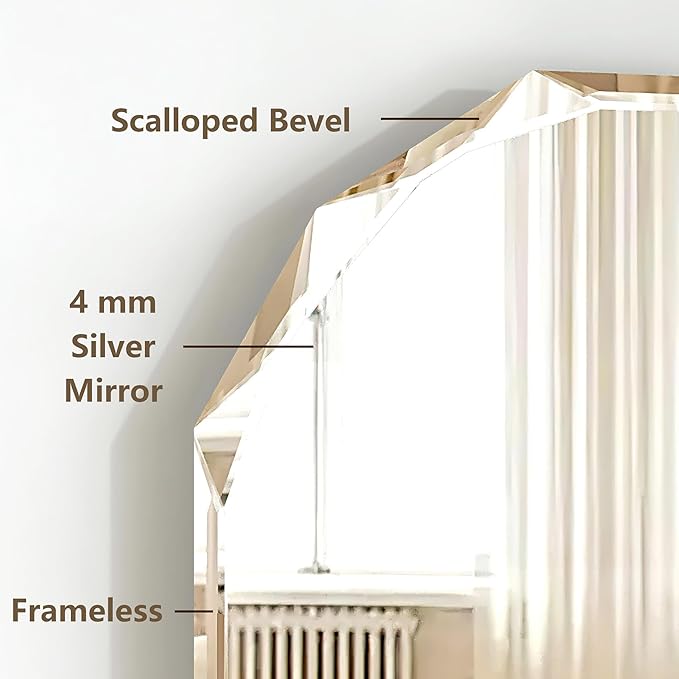 Bathroom Mirrors for Over Sink, Round Frameless Mirrors for Wall, 20x28 Inch Beveled Bathroom Mirror, Bathroom Vanity Circle Mirror for Bedroom Living Room Entryway Home Decor-Ruum Studio Home