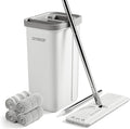 JOYMOOP Mop and Bucket with Wringer Set, Hands Free Flat Floor Mop and Bucket, 60" Mop with 4 Reusable Microfiber Pads, Wet and Dry Use, Floor Cleaning System-Ruum Studio Home