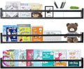 AZSKY Black Nursery Bookshelves for Wall Hanging Kids Bookshelf Baby Book Shelf Organizer Wall Bookshelves Kids Shelves and Storage for Wall Playroom Shelves 36 Inch a Set of 3 Same Sizes-Ruum Studio Home