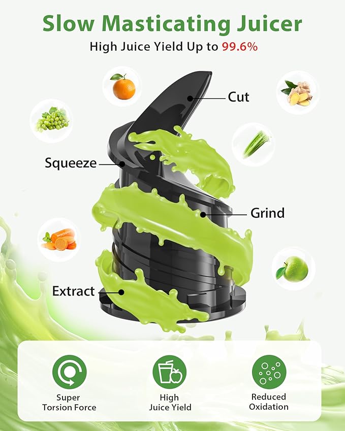 Juicer Machines with Wide Mouth & Large Feed Chute, Professional Cold Press Juicer For Whole Fruits & Vegetables, Self Feeding for Juice Extractor Machine, Easy to Clean, High Juice Yield-Ruum Studio Home