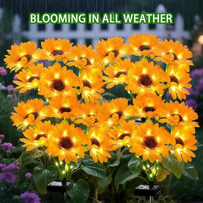 Solar Sunflower Lights 6 Pack with 36 Sunflower Solar Lights Outdoor Garden Decor Birthday Gift for Mom Women Grandma,Waterproof Solar Flower Garden Stake Lights for Yard Landscape Patio Lawn Pathway-Ruum Studio Home