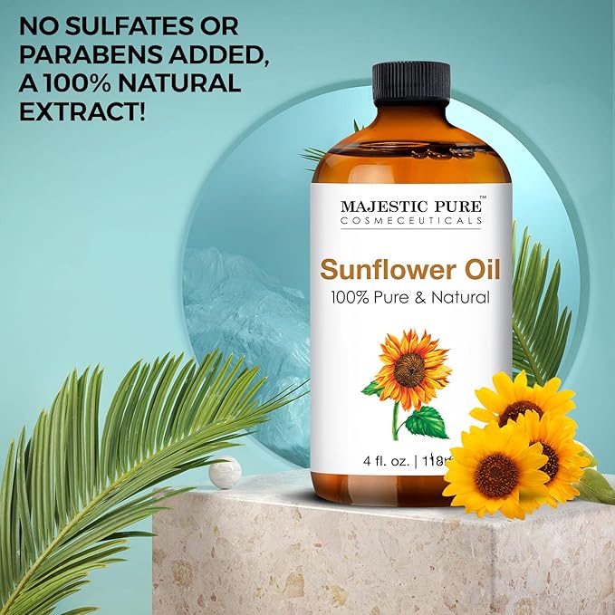 Majestic Pure Sunflower Essential Oil with Glass Dropper - Huge 4 Fl Oz - 100% Pure and Natural Black Pepper Oil - Premium Grade Essential Oils for Diffuser, Aromatherapy, Soap and Candle Making-Ruum Studio Home