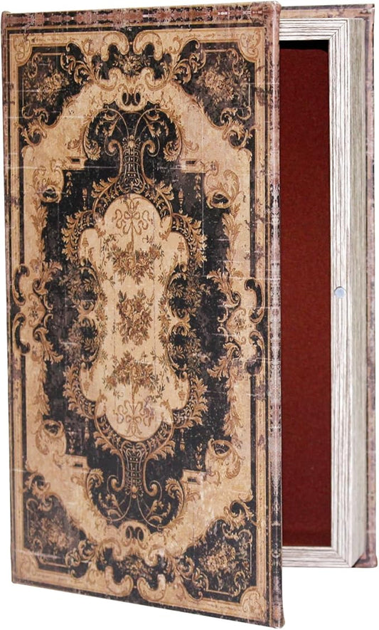 Decorative Storage Box for Home Decor - Vintage Faux Wood Book Box with Magnetic Lock, Hidden Jewelry & Remote Storage, Coffee Table Books Decor, Shelf Decor Accents (M Size, 10.2") -5-05-Ruum Studio Home