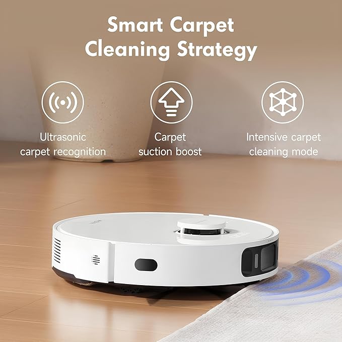 Mova S20 Ultra Robot Vacuum and Mop Combo with Dual Roller Brush, 8300Pa Suction, 140℉ Hot Water Mop Self-Washing & Drying, Mop Auto-Lift for Carpet, Self-Empty, Self-Refilling, Voice & App Control-Ruum Studio Home