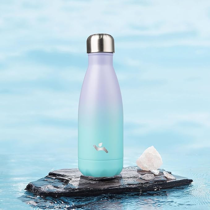 Insulated Water Bottles,12 oz Double Wall Stainless Steel Vacumm Metal Flask for Sports Travel,Lavender Green-Ruum Studio Home