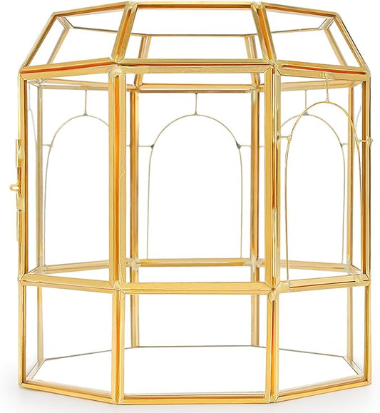 Large Glass Terrarium Handmade, Centerpiece Display Box Gift Planter Containers Indoor Terrariums House for Succulent Cacti Air Plants Miniature Fairy Garden-Ruum Studio Home