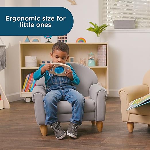 Children's Factory As We Grow Toddler Chair, Flexible Seating for Daycare or Preschool, Kids Reading Couch, Playroom Furniture, Gray-Ruum Studio Home