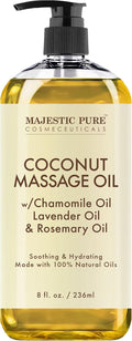 MAJESTIC PURE Coconut Massage Oil for Massage Therapy - Refreshing, and Relaxing - Natural Oils - for All Skin Types - Men and Women - 8 fl oz-Ruum Studio Home