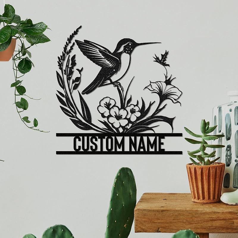 Personalized Metal Signs | Bird Metal Wall Art | Metal Name Sign Birds Welcome Plaque | Custom Garden Sign Yard Signs | Personalized Wedding Gifts | Housewarming Decor Indoor Outdoor-Ruum Studio Home