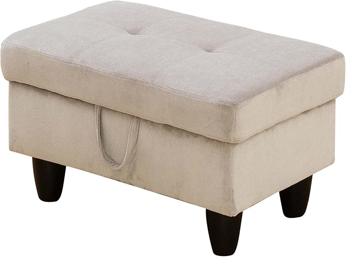 Ottoman Rectangular Storage Ottoman Bench, Footrest Stool Footstool with Lid for Living Room, Bedroom, Entryway, Brown, 28.5"x19"x17.5"-Ruum Studio Home