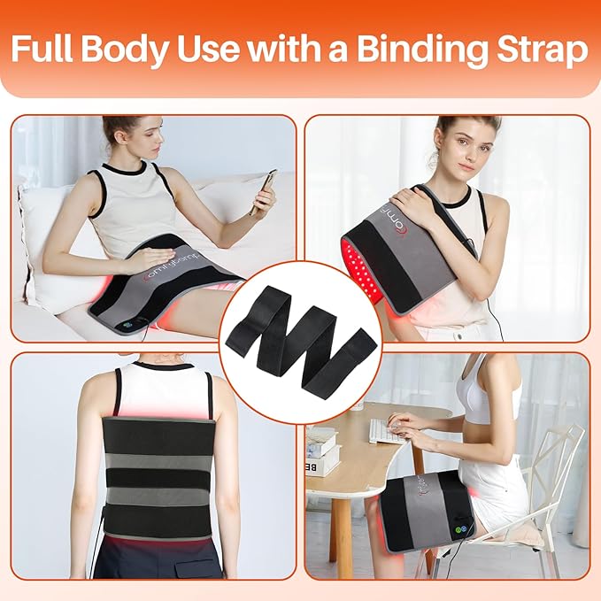 Comfytemp 24’’ x 12’’ Large Red Light Therapy Pad for Body, Near Infrared Light Therapy Wrap with Timer, 242 LEDs Light Therapy Pad for Back Shoulder Joint Muscle Pain Relief, 32W-Ruum Studio Home