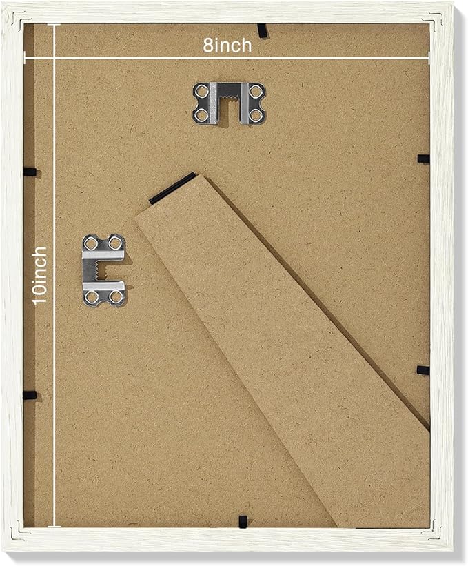 Vittanly 8x10 Picture Frames Set of 9, Shatter Resistant Plexiglass, Display 5x7 Pictures with Mat or 8x10 without Mat, Photo Frames for Wall or Tabletop, Engineered Wood, Whitemist-Ruum Studio Home