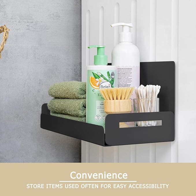 2-Pack Magnetic Spice Rack for Refrigerator and Microwave - Portable 6" Deep Magnetic Shelves for Classroom Kitchen Garage - Strong Magnetic Hold, Metallic Gray, Max 20LB Capacity-Ruum Studio Home