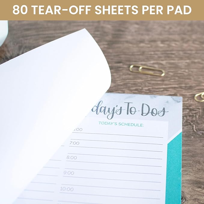 bloom daily planners Undated Daily Timed to-Do List Pad - Tear Off Planning Sheets - 6" x 9" - Color Blocking Marble-Ruum Studio Home