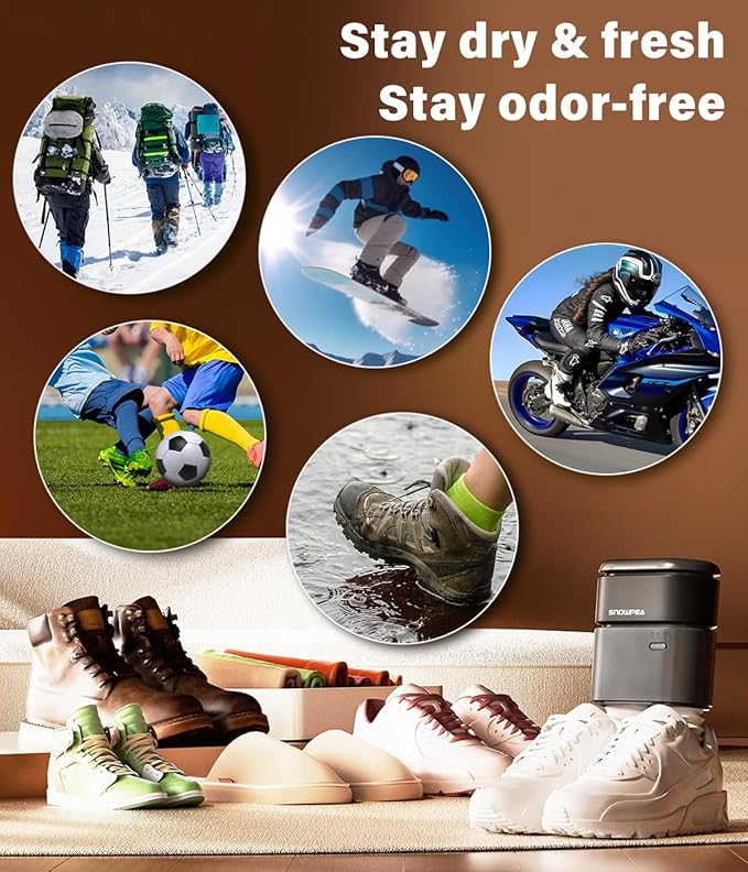 Snowpea Shoe Dryer with Heat Blower Ski Boots Dryer with Fan Heater Snow Boots Dryer Sneaker Dryer for Work Boots with 3/6/9 Hours Timer-Ruum Studio Home
