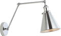 JONATHAN Y JYL7460A Rover 7" Farmhouse Industrial Adjustable Arm Metal LED Wall Sconce Rustic Bohemian 2700K LED 4W Bulb for Entryway Lobby Kitchen Bathroom Bedroom Living Room Hallway, Chrome-Ruum Studio Home