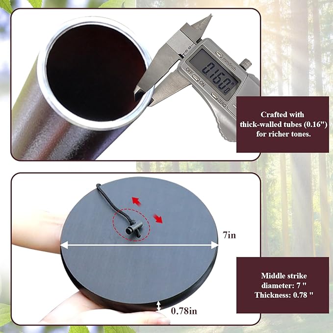 ASTARIN Extra Large Wind Chimes Outside, 2.4in Tubes Metal Handcrafted WindChimes with Deep Tone, Harmonic Deep Sound Outdoor Chimes,Outdoor Bass Bell Chime for Patio,Garden Yard Decoration,78" Bronze-Ruum Studio Home