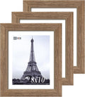 VCK 8x10 Picture Frame 3 Pack - Brown Walnut, Natural Textured Solid Wood Frame, Wall Gallery Frame-Ruum Studio Home